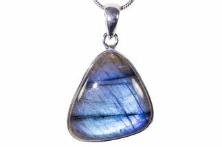 Brilliant Blue Labradorite Pendant with Chain #302792