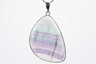 Banded Fluorite Pendant (Necklace) - Sterling Silver #303235