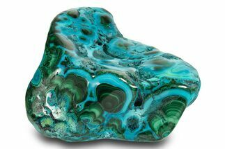 Vibrant Polished Malachite with Chrysocolla - DR Congo #305197