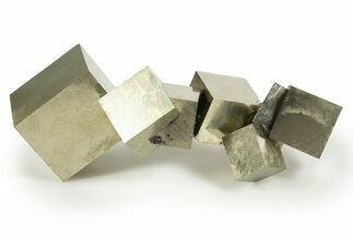 Shiny, Natural Pyrite Cube Cluster - Navajun, Spain #305231