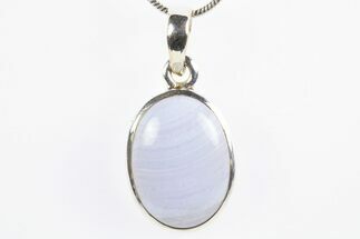 Blue Lace Agate Pendant (Necklace) - Sterling Silver #305012