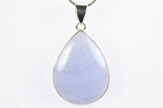 Blue Lace Agate Pendant (Necklace) - Sterling Silver #305019