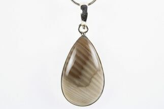 Striped Flint Pendant (Necklace) - Sterling Silver #305021