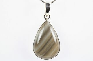 Striped Flint Pendant (Necklace) - Sterling Silver #305022