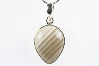 Striped Flint Pendant (Necklace) - Sterling Silver #305025