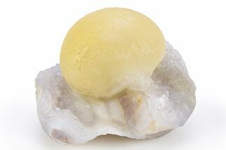 Botryoidal Yellow Fluorite on Quartz - India #305998