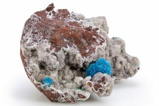 Vibrant Blue Cavansite Clusters on Stilbite - India #306077