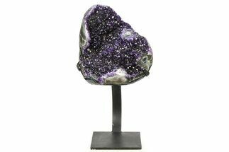 Deep Purple Amethyst Geode With Metal Stand - Uruguay #306917