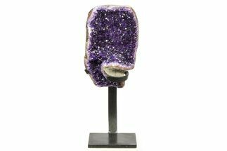 Grape Jelly Purple Amethyst Geode With Metal Stand - Uruguay #306920