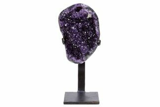Amethyst Geode w/ Calcite on Metal Stand - Uruguay #306892