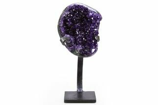 Amethyst Geode With Metal Stand - Uruguay #306942