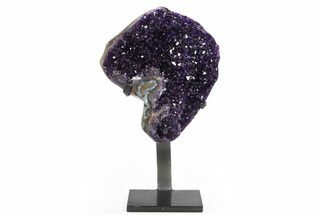 Deep Purple Amethyst Geode With Metal Stand - Uruguay #306910