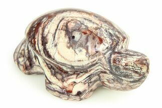 Carved Bird's Eye Jasper (Orbicular Rhyolite) Turtle - Mexico #308299