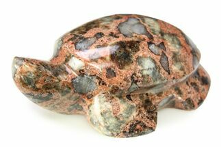Carved Red Flower Granite Turtle - Arizona #308541