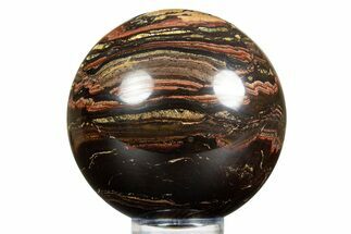 Polished Tiger Iron Stromatolite Sphere - Billion Years #308770