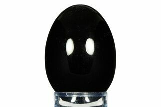 Polished Silver Sheen Obsidian Egg - Mexico #308732