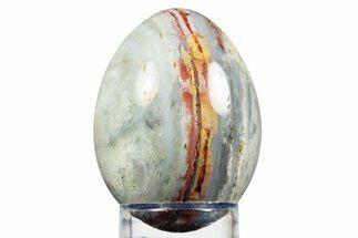 Colorful, Polished Ocean Wave Jasper Egg - Madagascar #308747