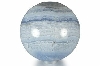 Polished Banded Blue Lace Agate Sphere - Namibia #309200