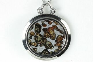 Round Sericho Pallasite Meteorite Pendant - Kenya #309296