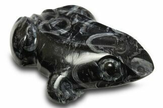 Carved Black Coquina Stone Frog - California #309119