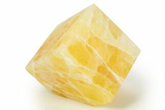 Polished Orange Honeycomb Calcite Cube - Utah #307804