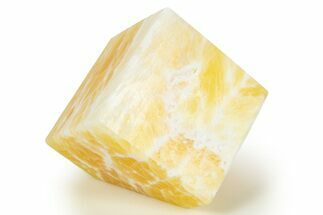 Polished Orange Honeycomb Calcite Cube - Utah #307809