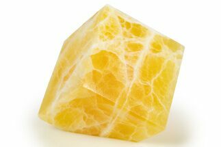 Polished Orange Honeycomb Calcite Cube - Utah #307821