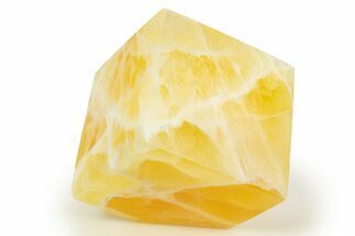 Polished Orange Honeycomb Calcite Cube - Utah #307871
