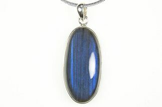 Brilliant Blue Labradorite Pendant with Chain #302810