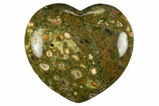 Polished Rainforest Jasper (Rhyolite) Heart - Australia #311953