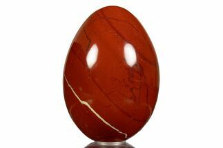 Polished Red Jasper Egg with Agate Pockets - South Africa #313502