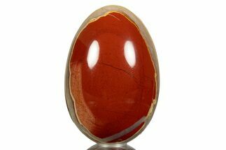 Polished Red Jasper Egg with Agate Pockets - South Africa #313503