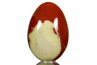 Polished Red Jasper Egg with Agate Pocket - South Africa #313516