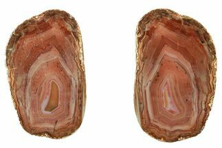 Polished Banded Bahia Agate Nodule Pair - Brazil #314695