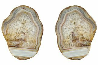 Polished Banded Bahia Agate Nodule Pair - Brazil #314697