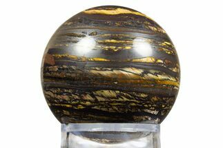 Polished Tiger Iron Stromatolite Sphere - Billion Years #316237