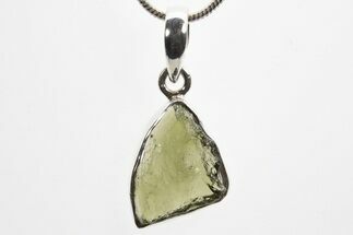 Green Moldavite Tektite Pendant ( g) - Czech Republic #317538