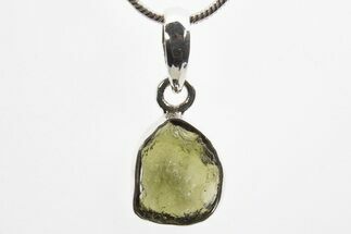Green Moldavite Tektite Pendant ( g) - Czech Republic #317544