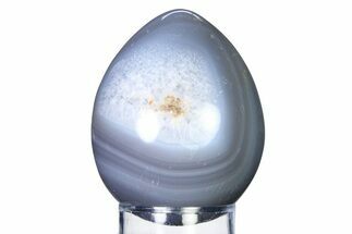 Polished Banded Blue Agate Egg - Madagascar #318210