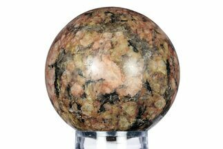 Polished Red Feldspar and Tourmaline Sphere - Madagascar #318217