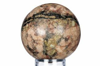 Polished Red Feldspar and Tourmaline Sphere - Madagascar #318222