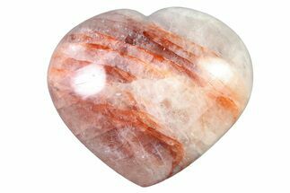 Polished Hematite (Harlequin) Quartz Heart - Madagascar #318654