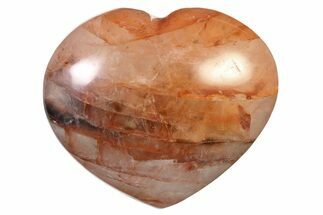 Polished Hematite (Harlequin) Quartz Heart - Madagascar #318664