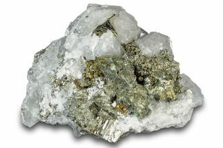 Columnar Calcite Crystals on Pyrite - Fluorescent! #319338