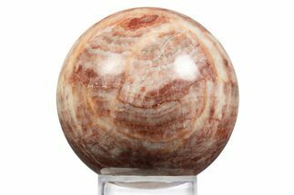 Polished Banded Red Calcite Sphere - China #319464