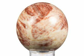 Polished Banded Red Calcite Sphere - China #319439