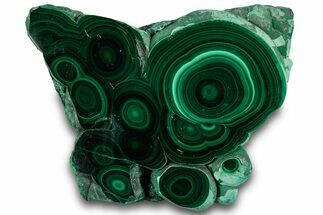 Flowery Polished Malachite Slab - DR Congo #319864