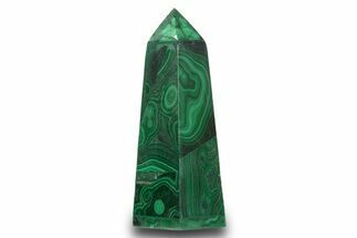 Tall Polished Malachite Obelisk - DR Congo #321155