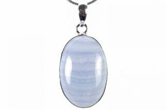 Blue Lace Agate Pendant (Necklace) - Sterling Silver #321561