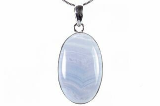 Blue Lace Agate Pendant (Necklace) - Sterling Silver #321562